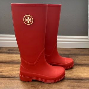 Tory Burch Orange Rainboots